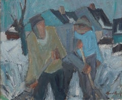 Carl Berndtsson - Swedish School Mid 20th Century Oil, Snow Shovellers