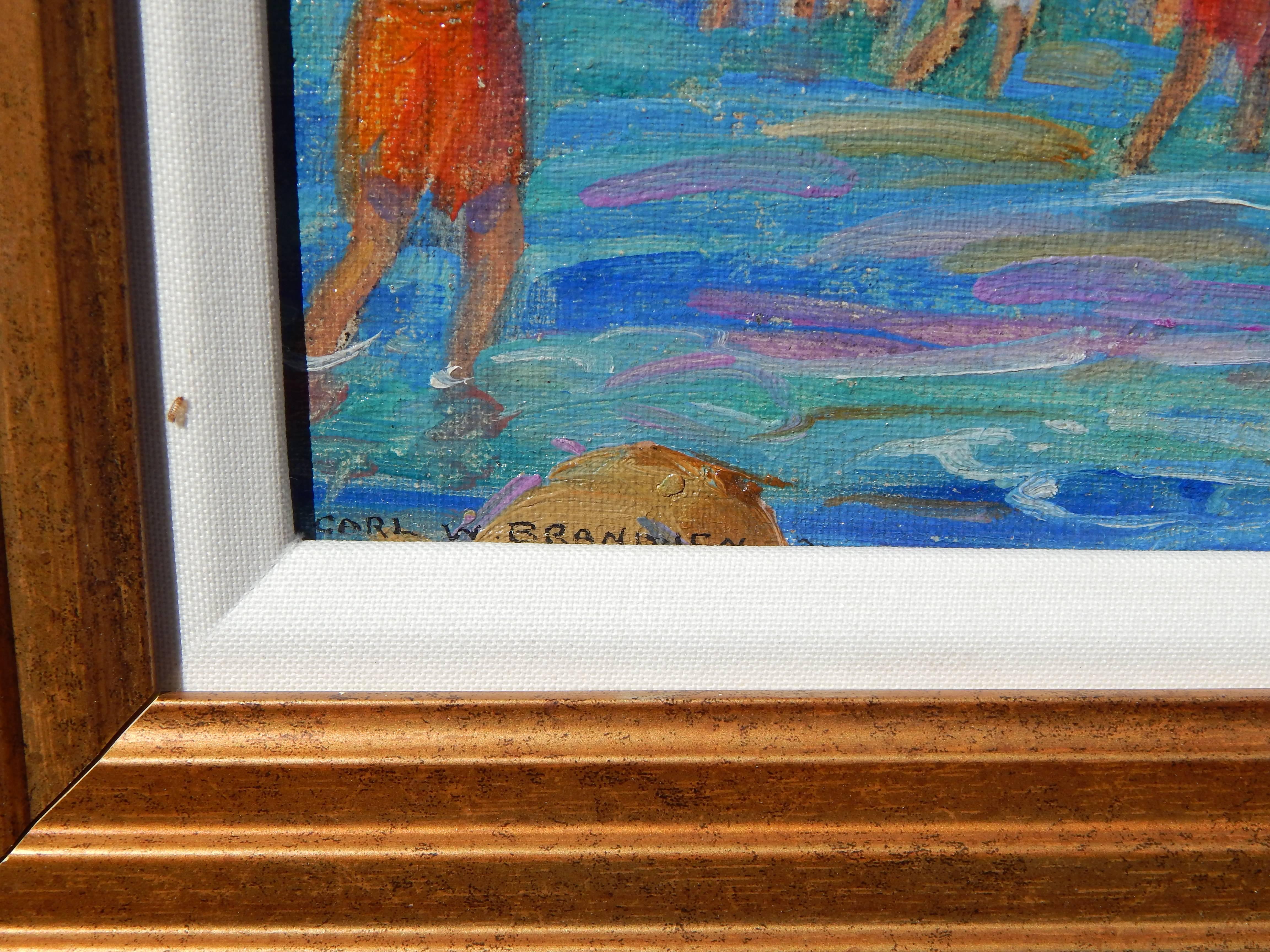 Carl Brandien, Artista dell'Accademia Nazionale di New York, Pittura a olio, 1930, Bali - Painting Espressionismo astratto di Unknown