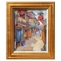 Carl Brandien New York National Academy Artist Painting, 1930, Old Kyoto