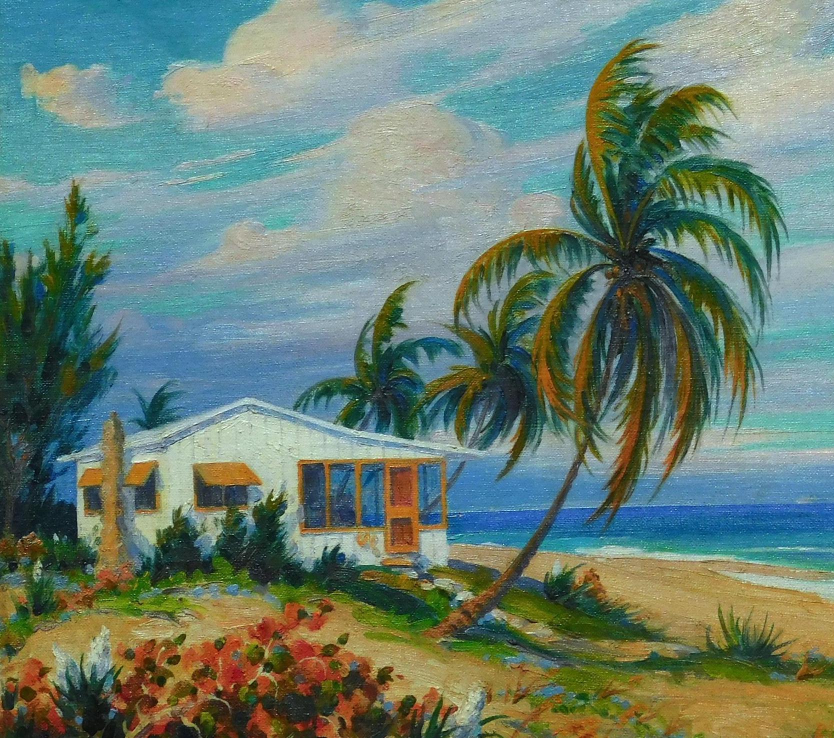 Carl Brandien, The Vagabond Artist, Oil on Board, Florida Subject, 1944 - Painting by Unknown