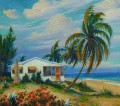 Carl Brandien, Der Vagabond-Künstler, Öl auf Karton, Florida-Motiv, 1944