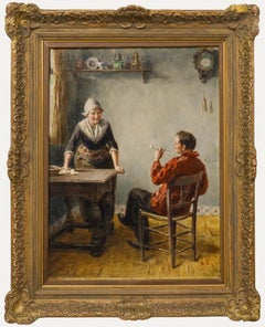Carl Haver (1859-1920) - Framed Late 19th Century Oil, Courting Couple