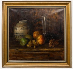 Carl Hayer - Olio, uva e porcellana della fine del XIX secolo