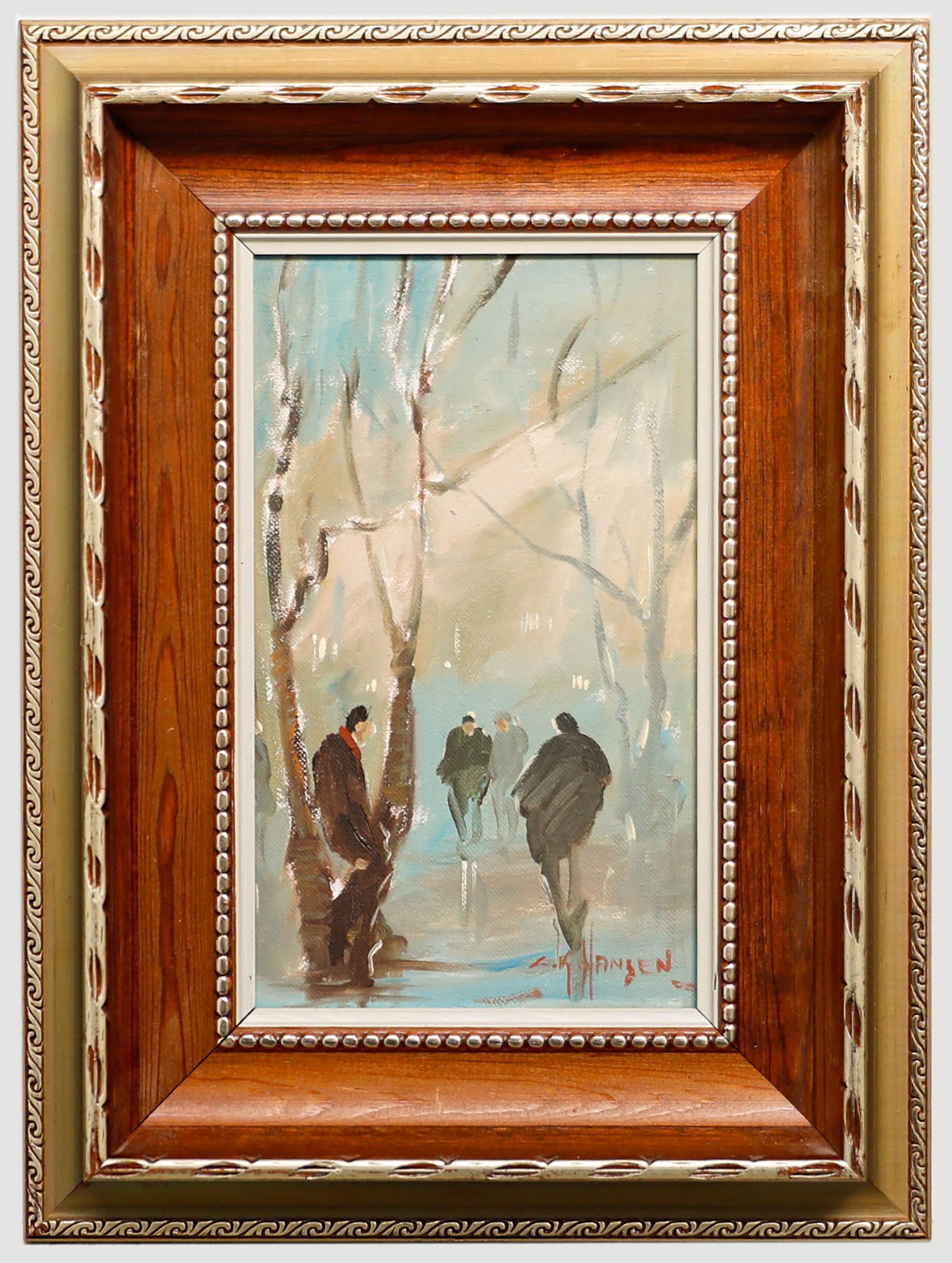 Unknown Landscape Painting - Carlo K Hansen - Framed 20th Century Oil, Winter Landscape
