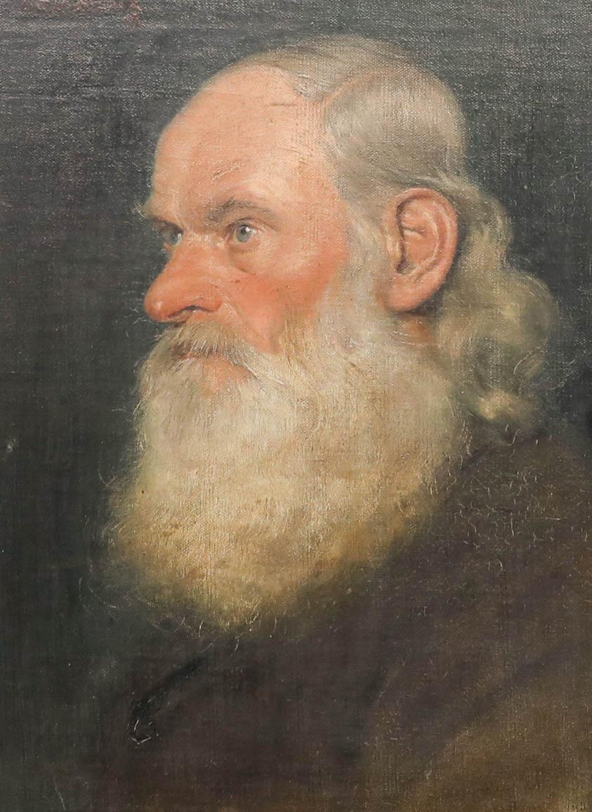 Carlo Nieper (1869-1938) - 1893 Oil, Portrait of a Bearded Man - Painting by Unknown