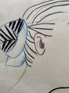 Carlos Carnero, Original 1950's Head Portrait of Young Lady