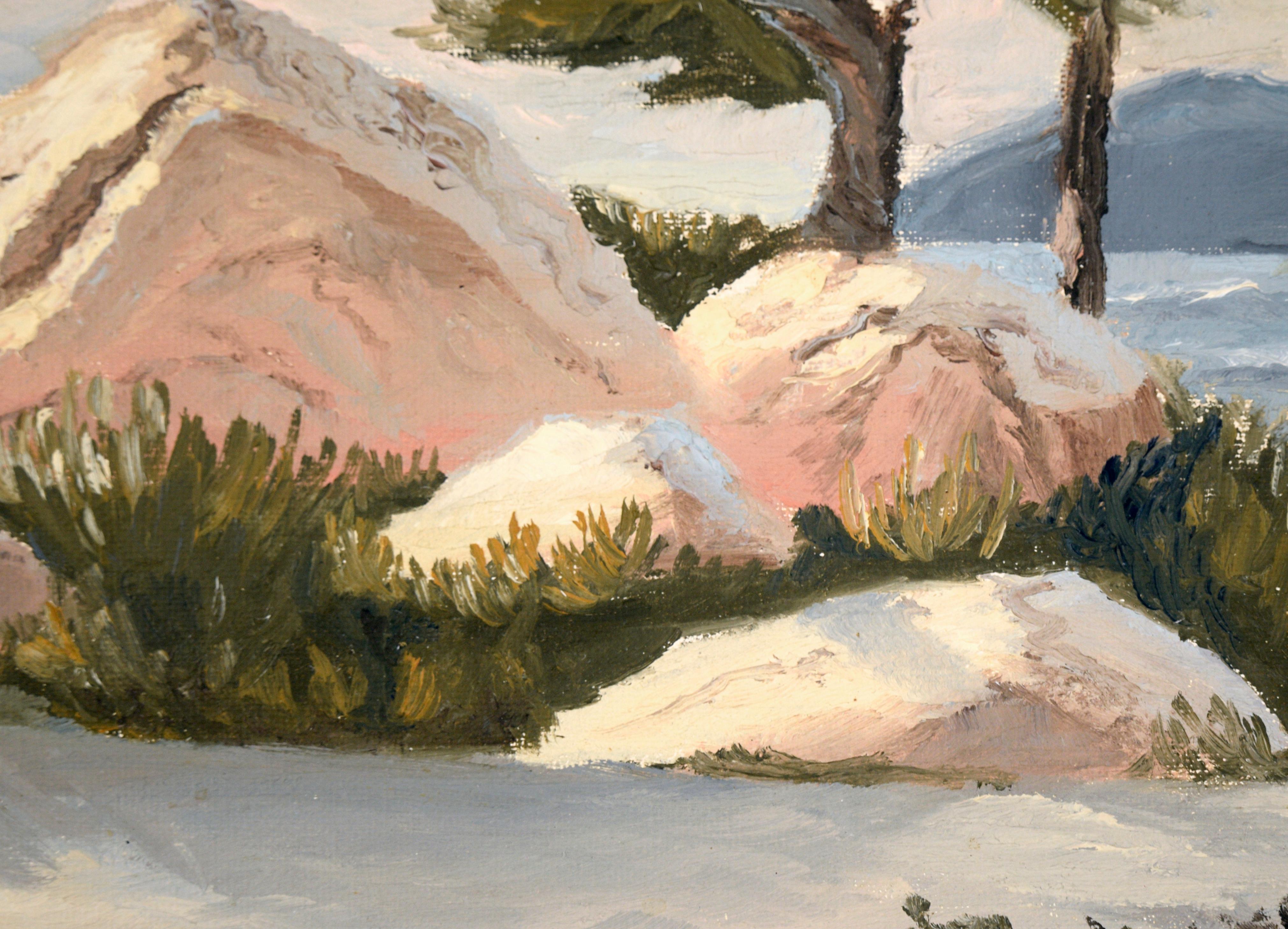 Paisaje de la playa de Carmel - Óleo sobre tabla de artista en venta 1