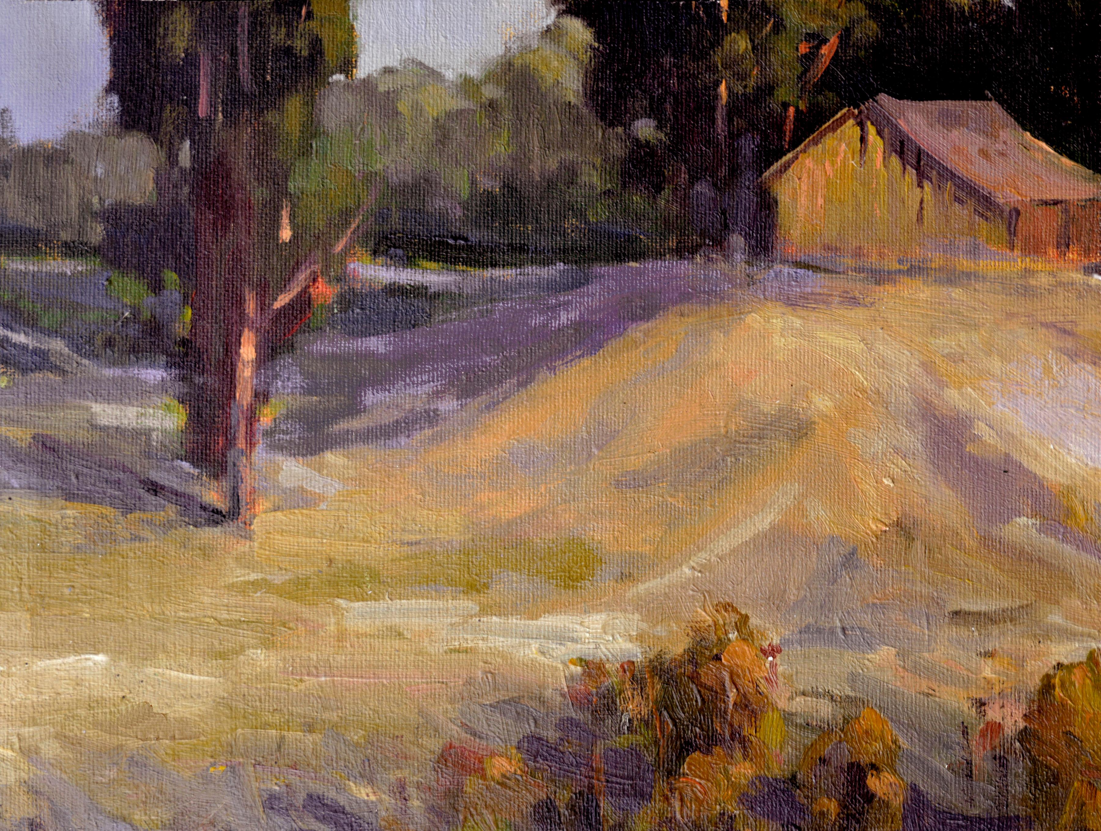 Unknown Landscape Painting - Carmel Valley Barn Landscape 