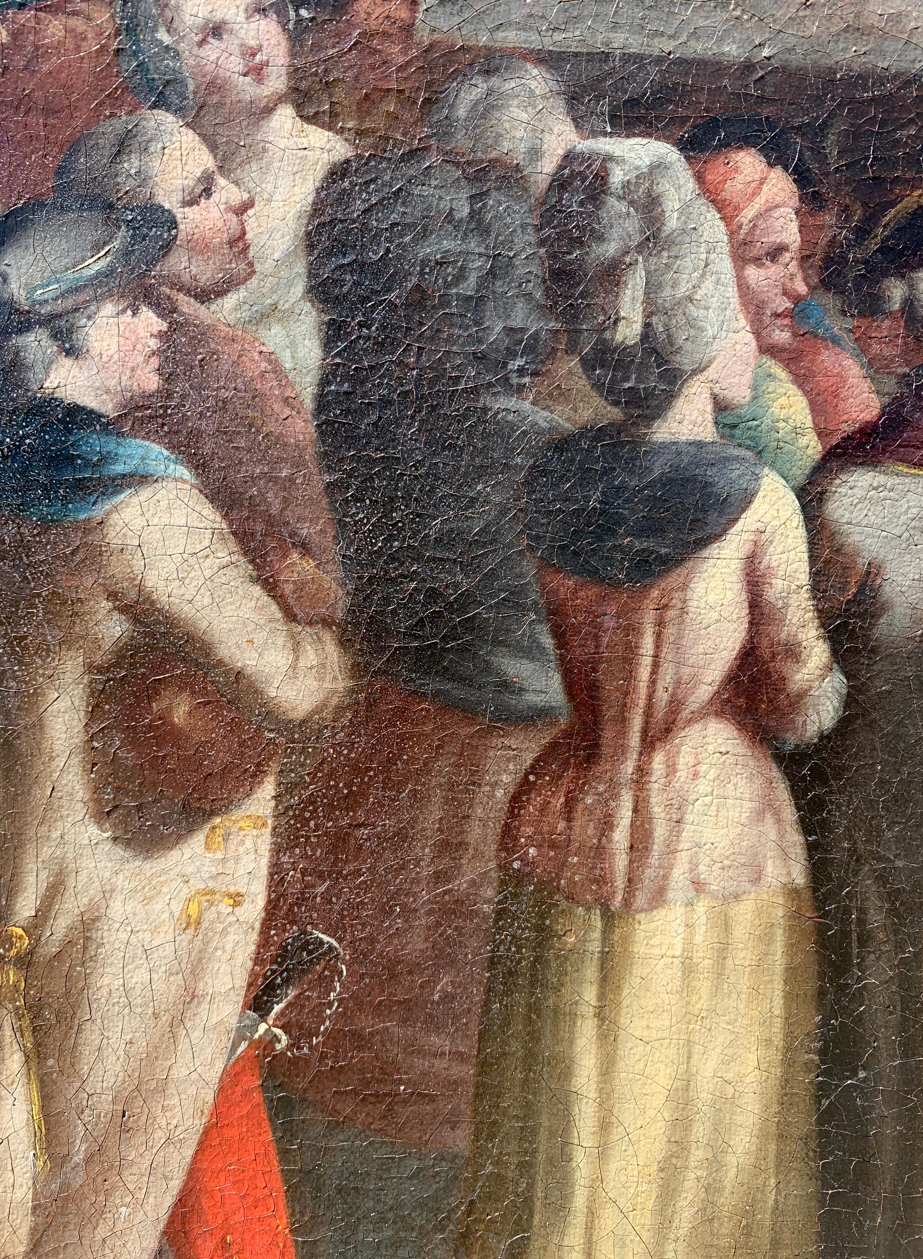 Carnival painter (Italian school)- 18th century figure painting - Street show For Sale 9