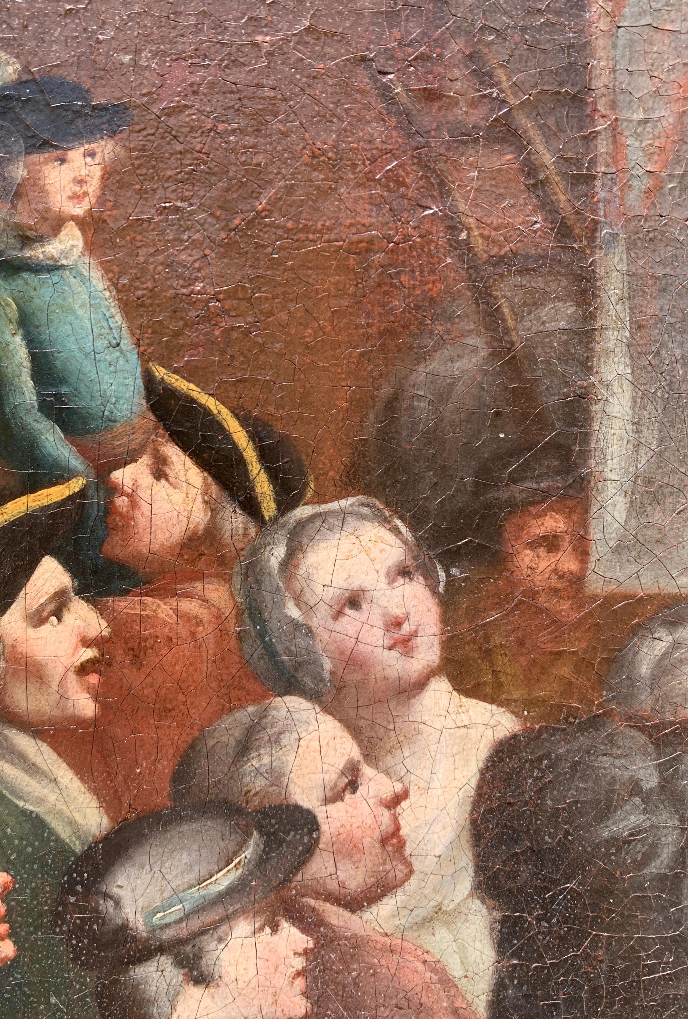 Peintre de carnaval (école italienne) - Peinture figurative du XVIIIe siècle - Spectacle de rue en vente 10