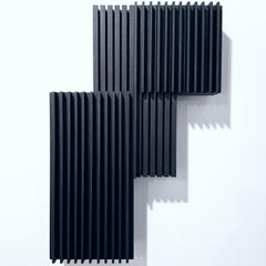 Carré vertical I moderne gris noir peinture architecturale relief