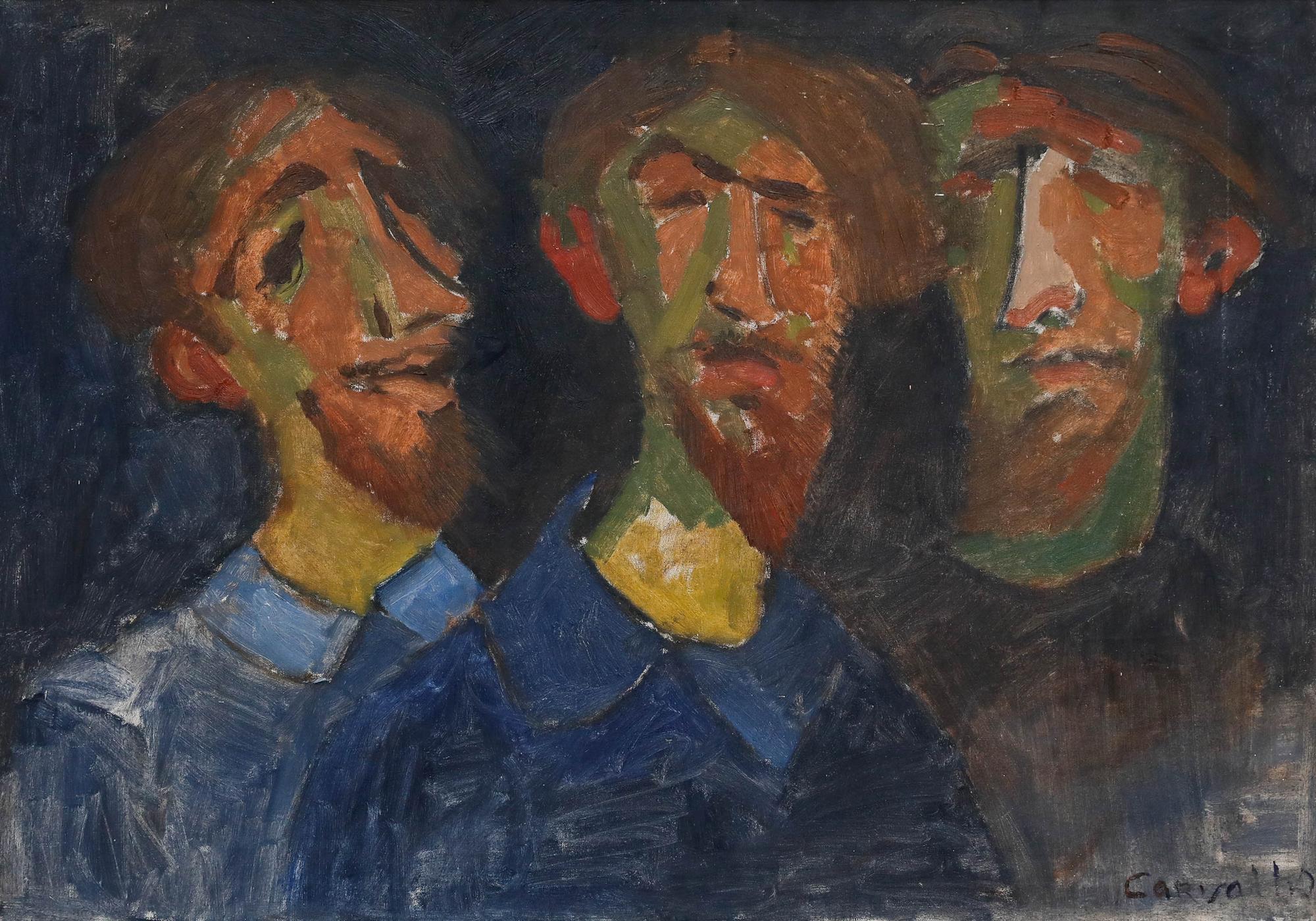 Carvallo After Van Dyck (1599-1641) - Oil, Self Portrait in Three Positions - Painting by Unknown