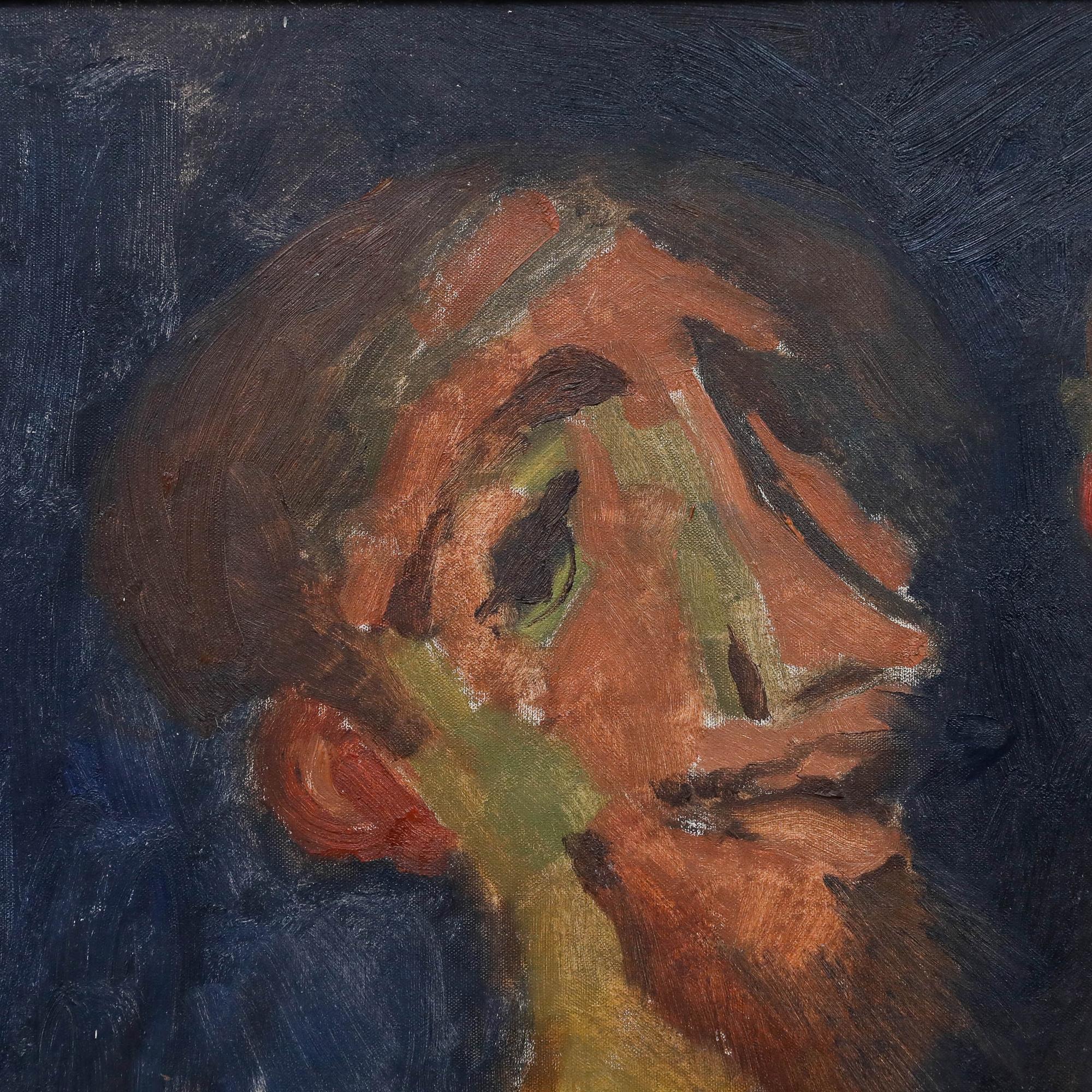 A wonderful interpretation of Anthony van Dyck's famous 1635 portrait of King Charles I. The artist has drawn inspiration from the three viewpoints, completing the work with bright, bold colours and expressive brushwork that gives the composition a