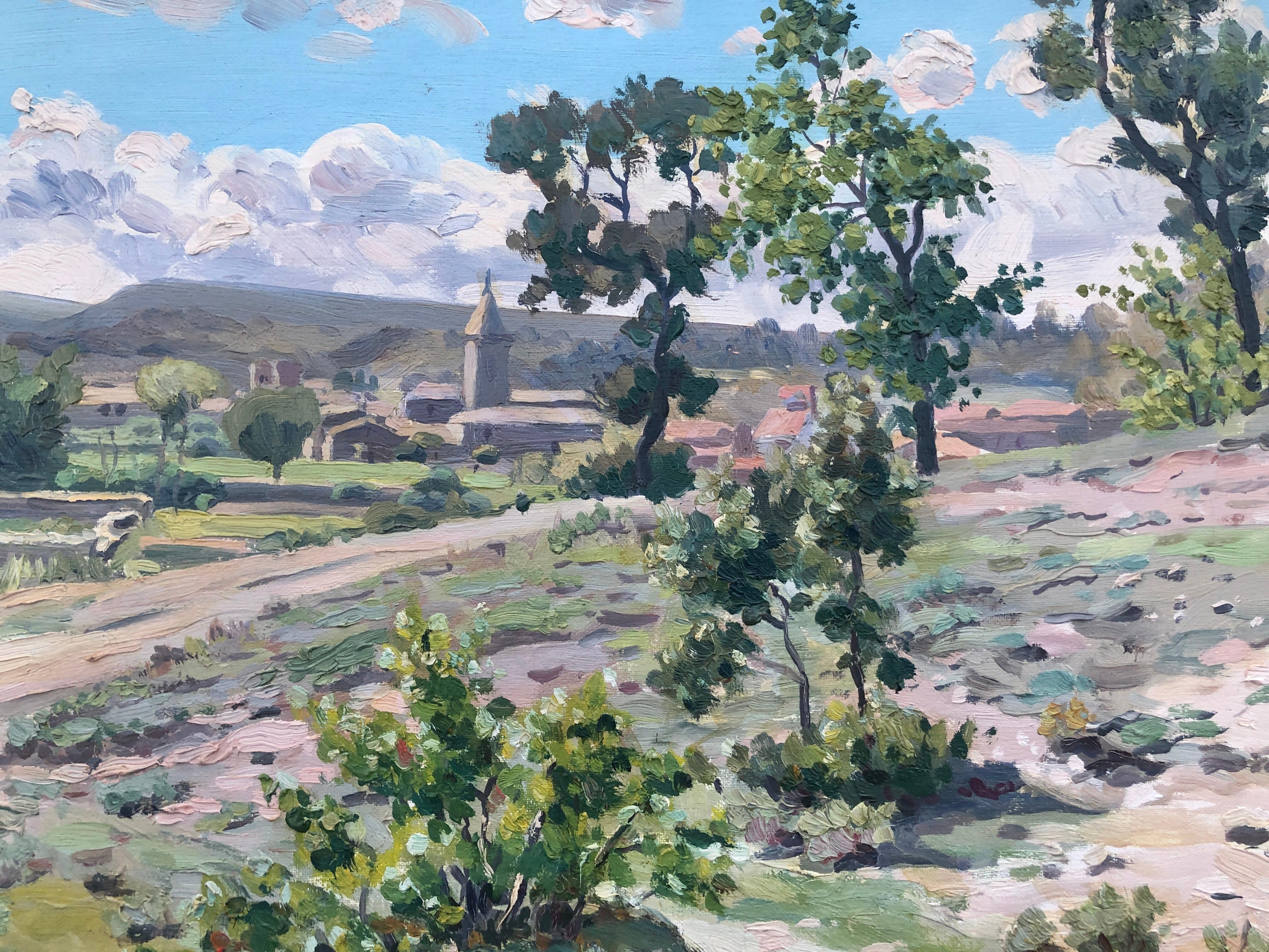 Paisaje llano catalán óleo sobre lienzo pintura España arte español europeo en venta 2