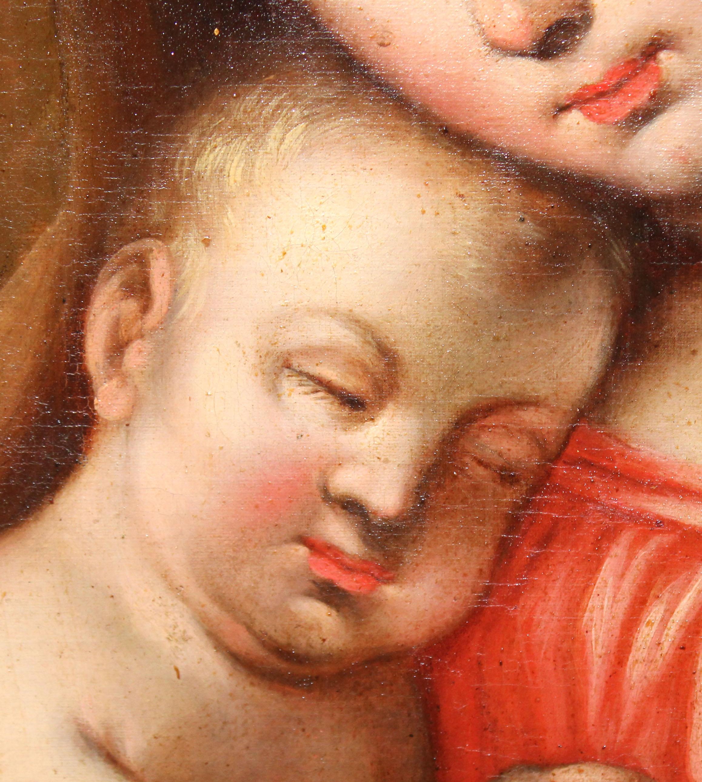 Scuola catalana (XIX secolo) - Olio su tela - Vergine e Bambino in vendita 5