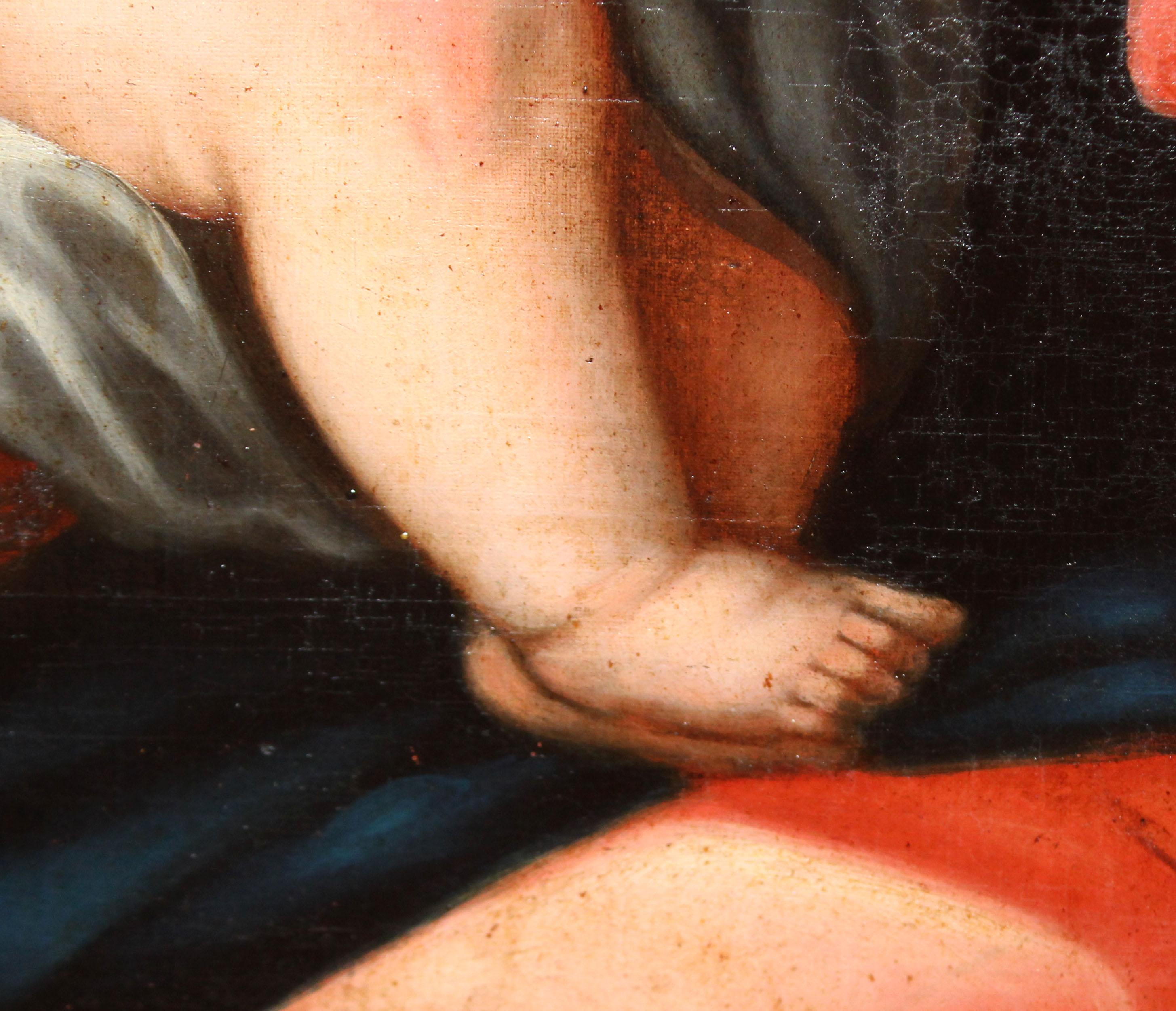 Scuola catalana (XIX secolo) - Olio su tela - Vergine e Bambino in vendita 7