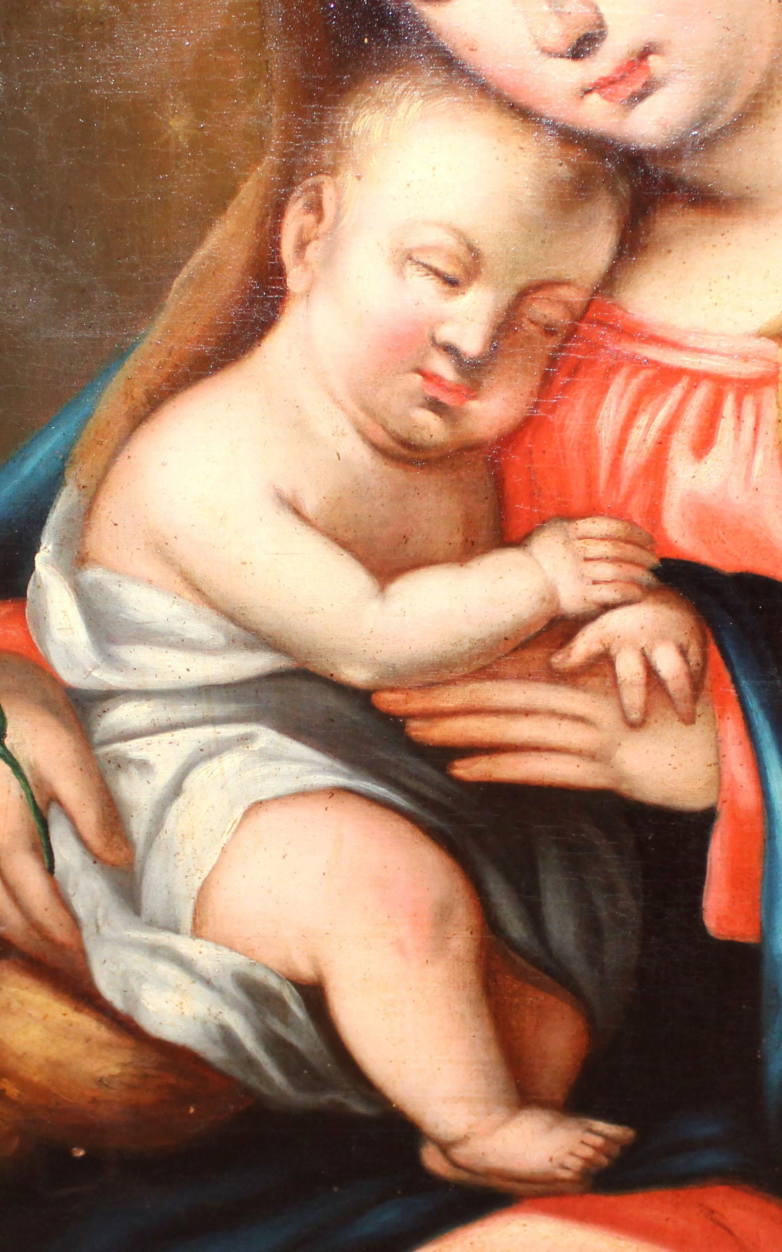 Scuola catalana (XIX secolo) - Olio su tela - Vergine e Bambino in vendita 4