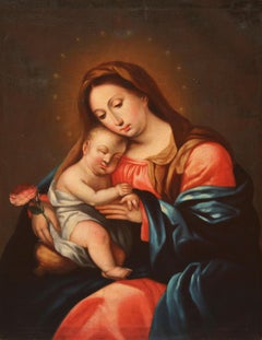 Catalan School (19th century) - Oil on canvas - Virgin and Child