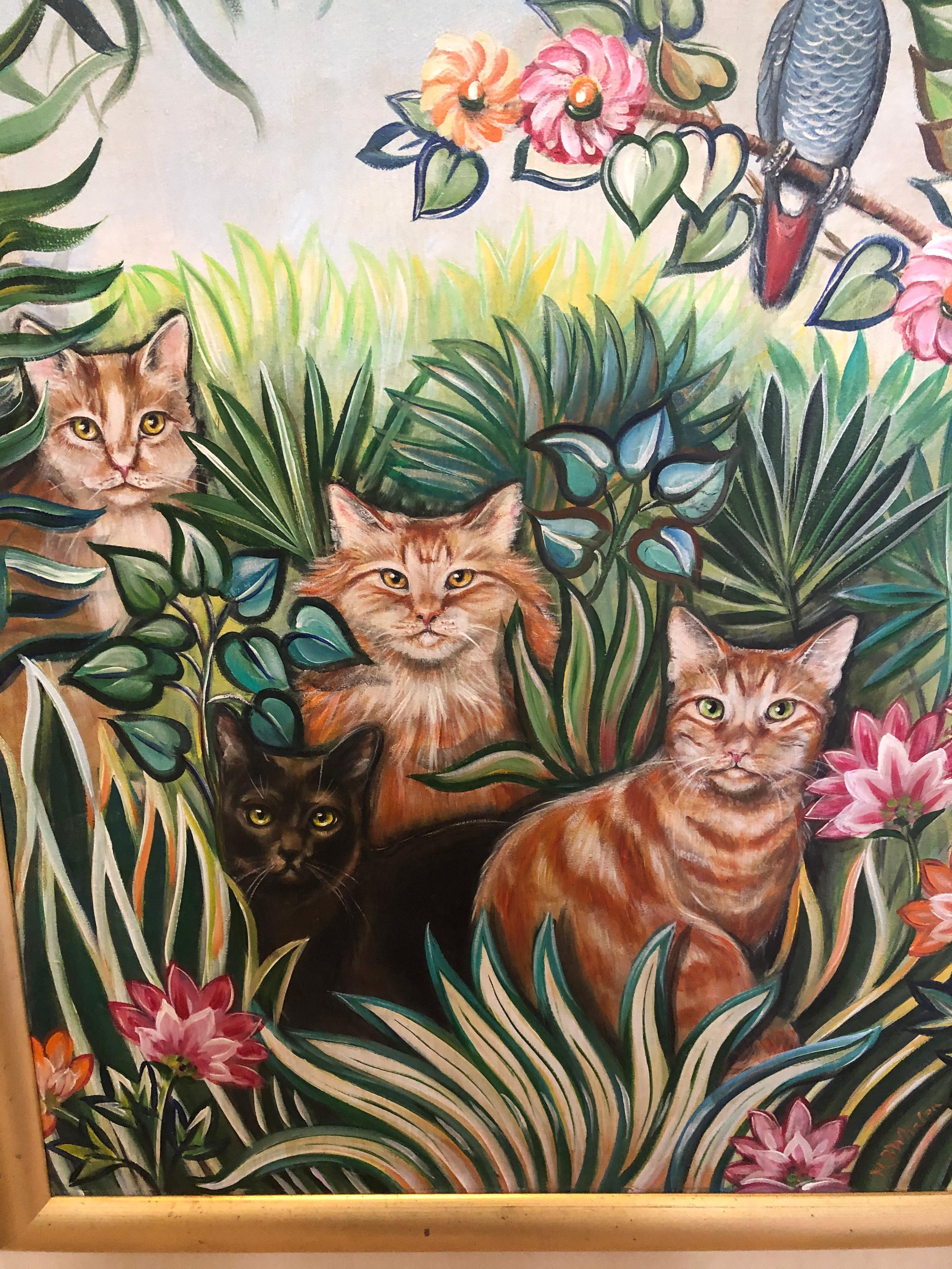 Katzen (Braun), Animal Painting, von Unknown