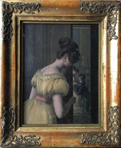 ‘Caught in the Act’, Antique British Oil Painting