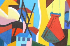Caupolicán, Cubist Oil Painting on Canvas by Inimá de Paula