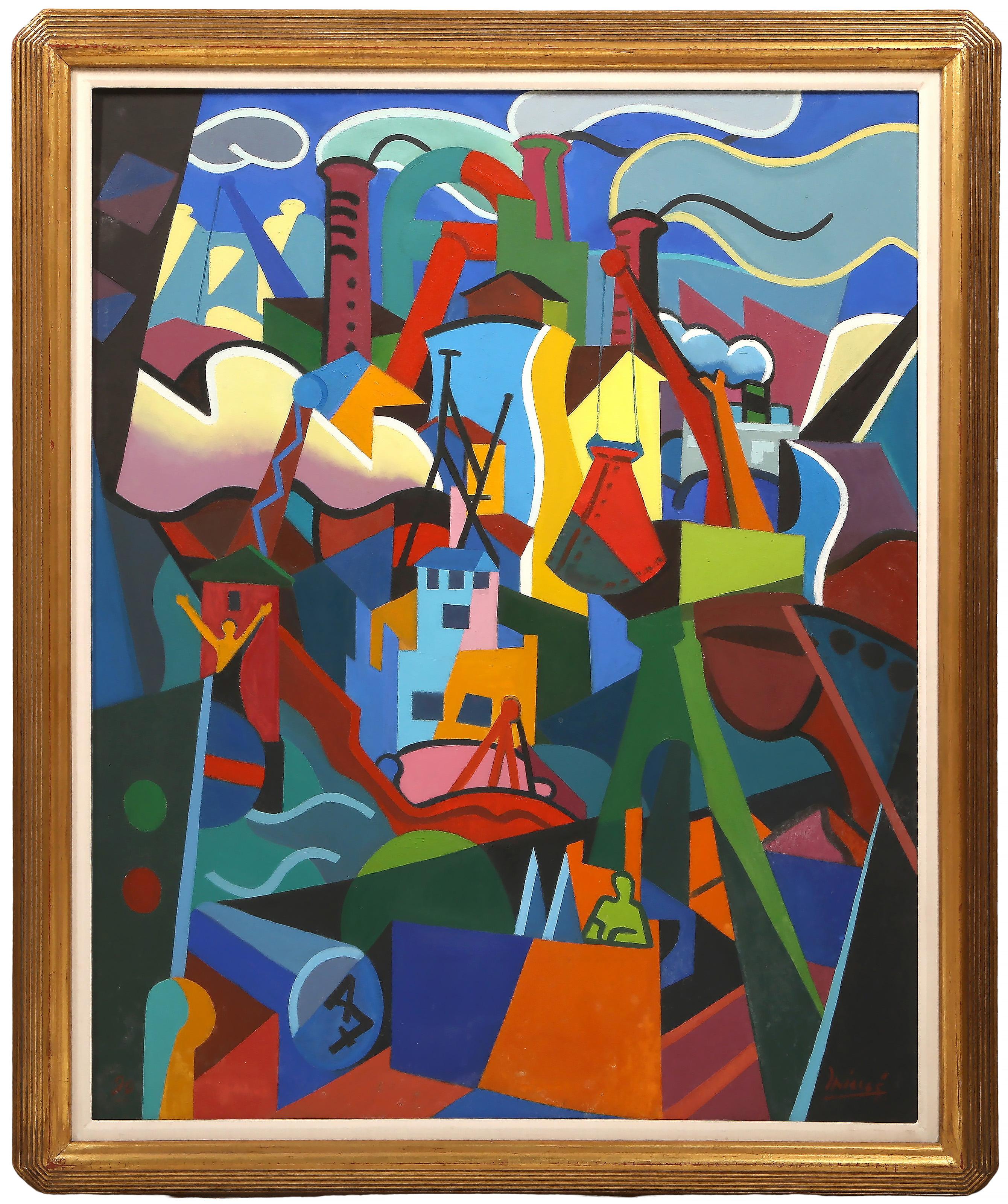  Inima de Paula, Brasilianerin (1918 - 1999) -  Caupolican, Jahr:  1990, Medium:  Öl auf Leinwand, rechts unten signiert, rückseitig betitelt, signiert und datiert, Größe:  39,5 x 31,5 in. (100,33 x 80,01 cm), Rahmengröße:  44 x 36,5 Zoll 