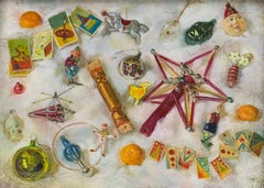 C.B. Zuev - Russian School 1989 Oil, Christmas Decorations