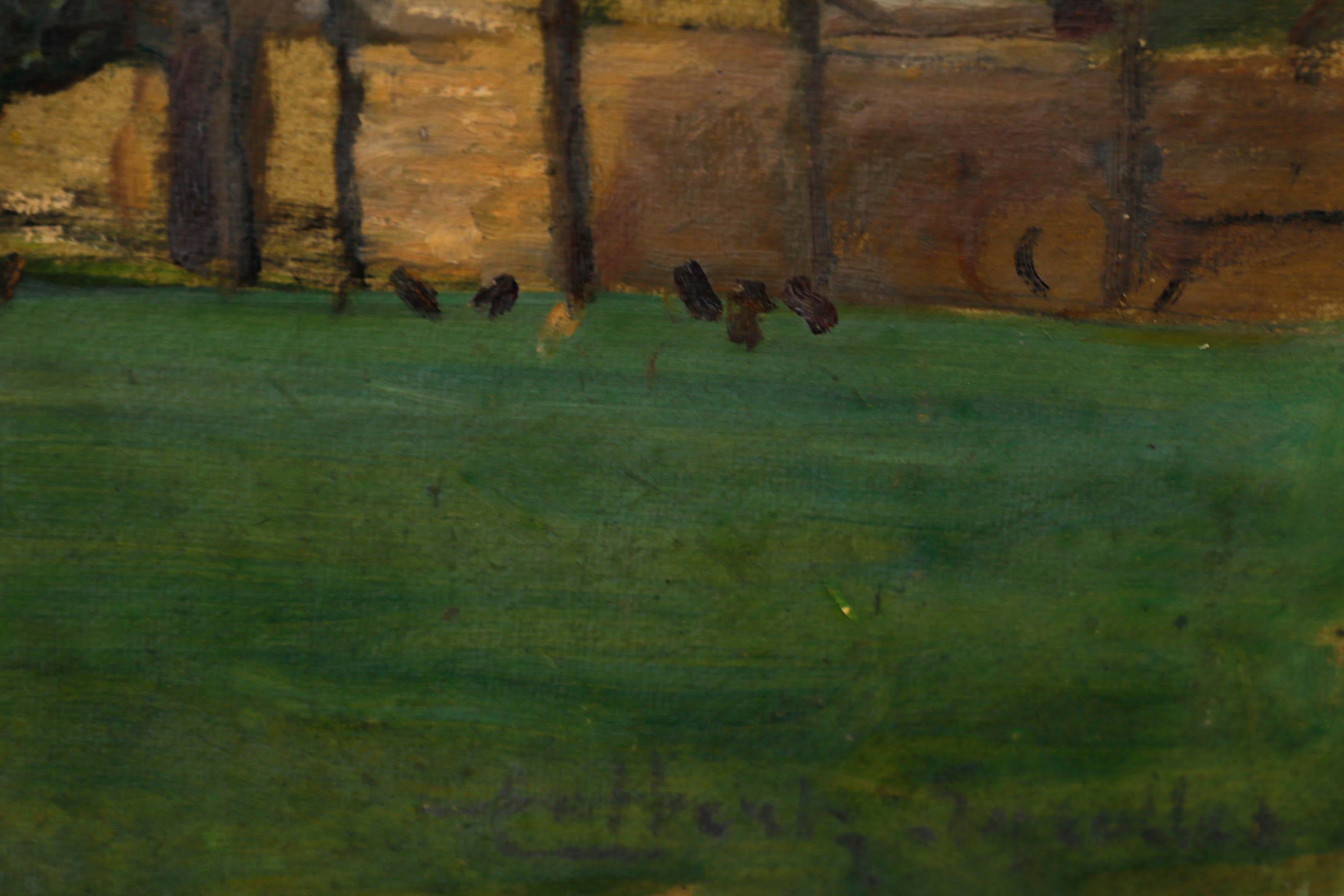 Cecile Hertz-Eyrolles (1875-1974) - Siglo XX Óleo, Jardines de la mansión en venta 1