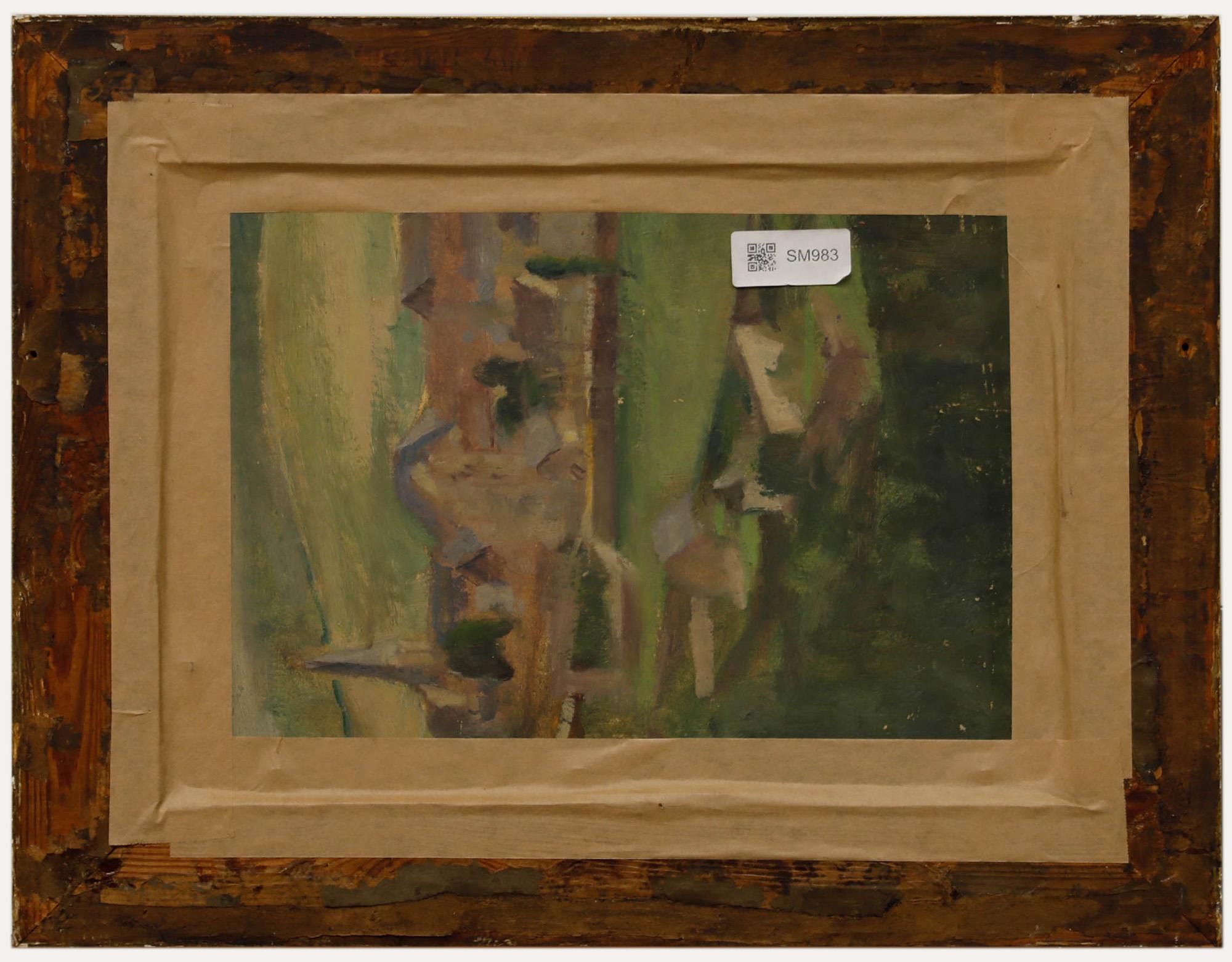 Cecile Hertz-Eyrolles (1875-1974) - Óleo del siglo XX, Jardín de verano - Landscape Painting Marrón de Unknown