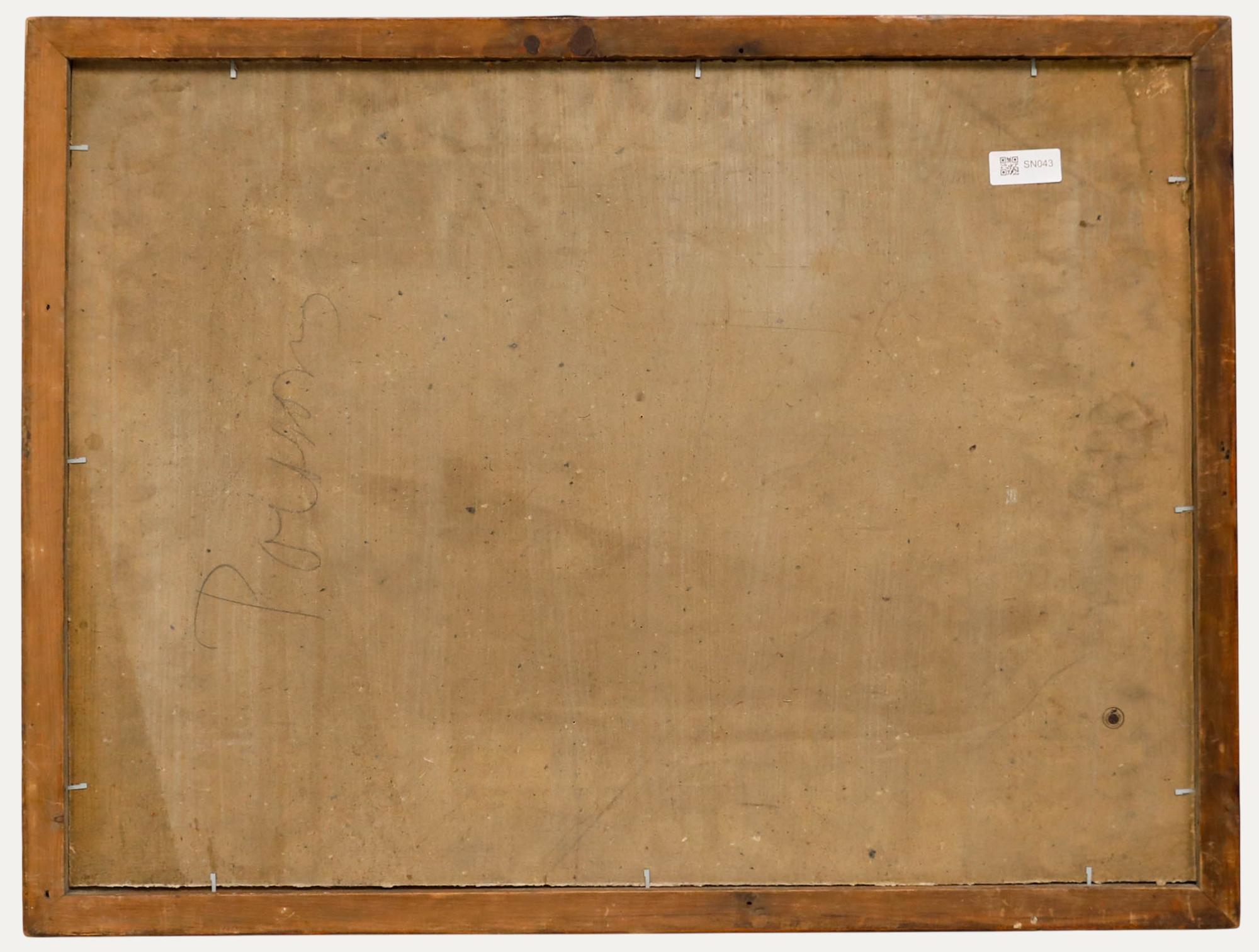 Cecile Hertz-Eyrolles (1875-1974) - Gerahmtes Öl aus der Mitte des 20. Jahrhunderts, Kabeljau und Zitronen (Braun), Still-Life Painting, von Unknown