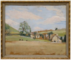 Cecile Hertz-Eyrolles (1875-1974) - Framed Mid 20th Century Oil, Vue du village