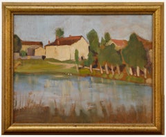 Cecile Hertz-Eyrolles (1875-1974) - Óleo enmarcado, Patos en la orilla del río