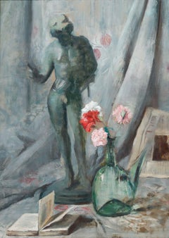 Cecile Hertz-Eyrolles (1875-1974) - Framed Oil, Narcissus & Carnations