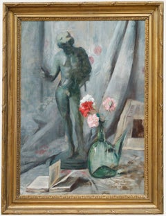 Cécile Hertz-Eyrolles (1875-1974) - Huile encadrée, Narcisses et œillets