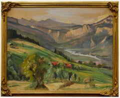 Cecile Hertz-Eyrolles (1875-1974) - Óleo enmarcado, Paysage alpestre en été