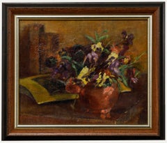 Cécile Hertz-Eyrolles (1875-1974) - Huile encadrée, Nature morte aux violons