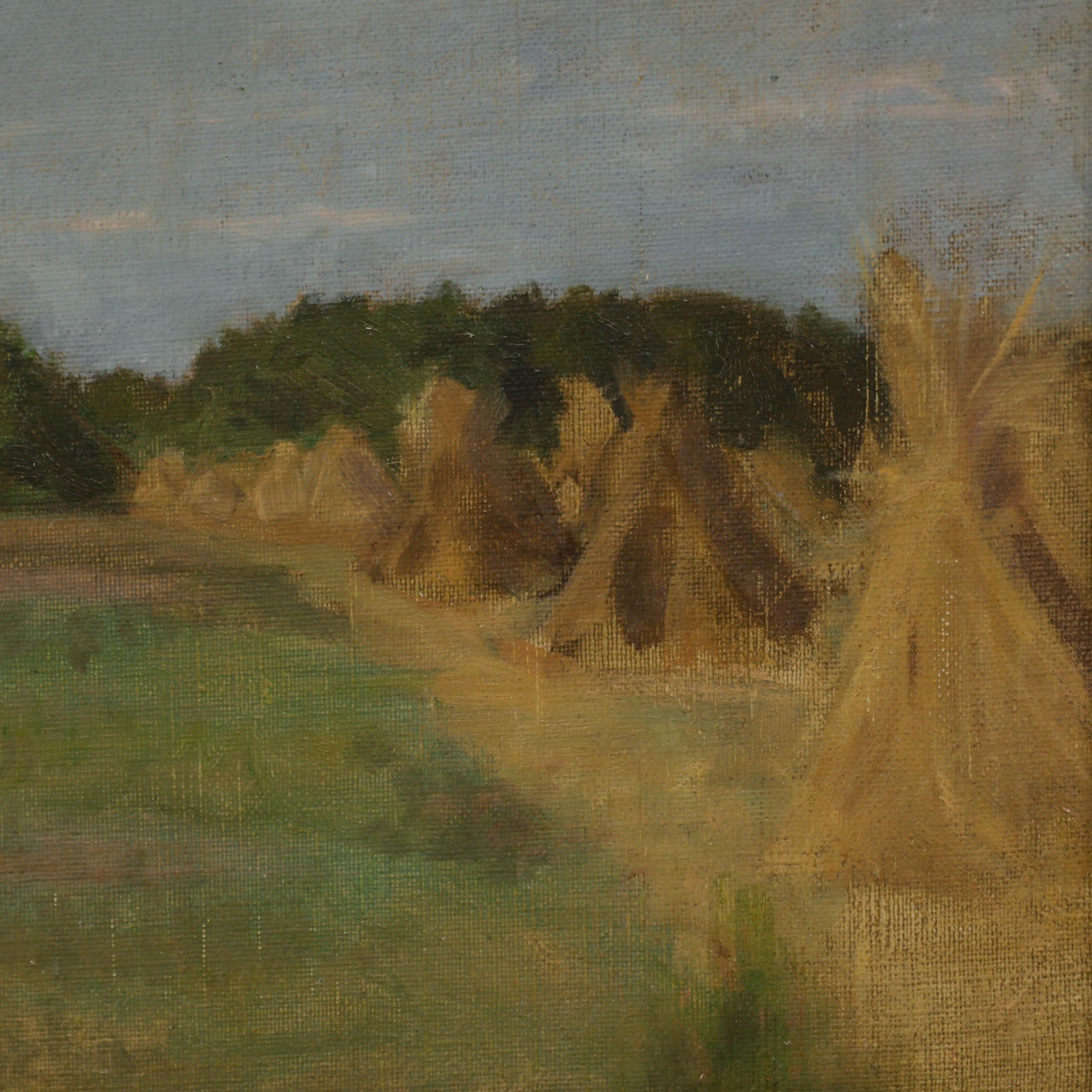 Cecile Hertz-Eyrolles (1875-1974) - Óleo enmarcado, Estoques en campos de verano en venta 1