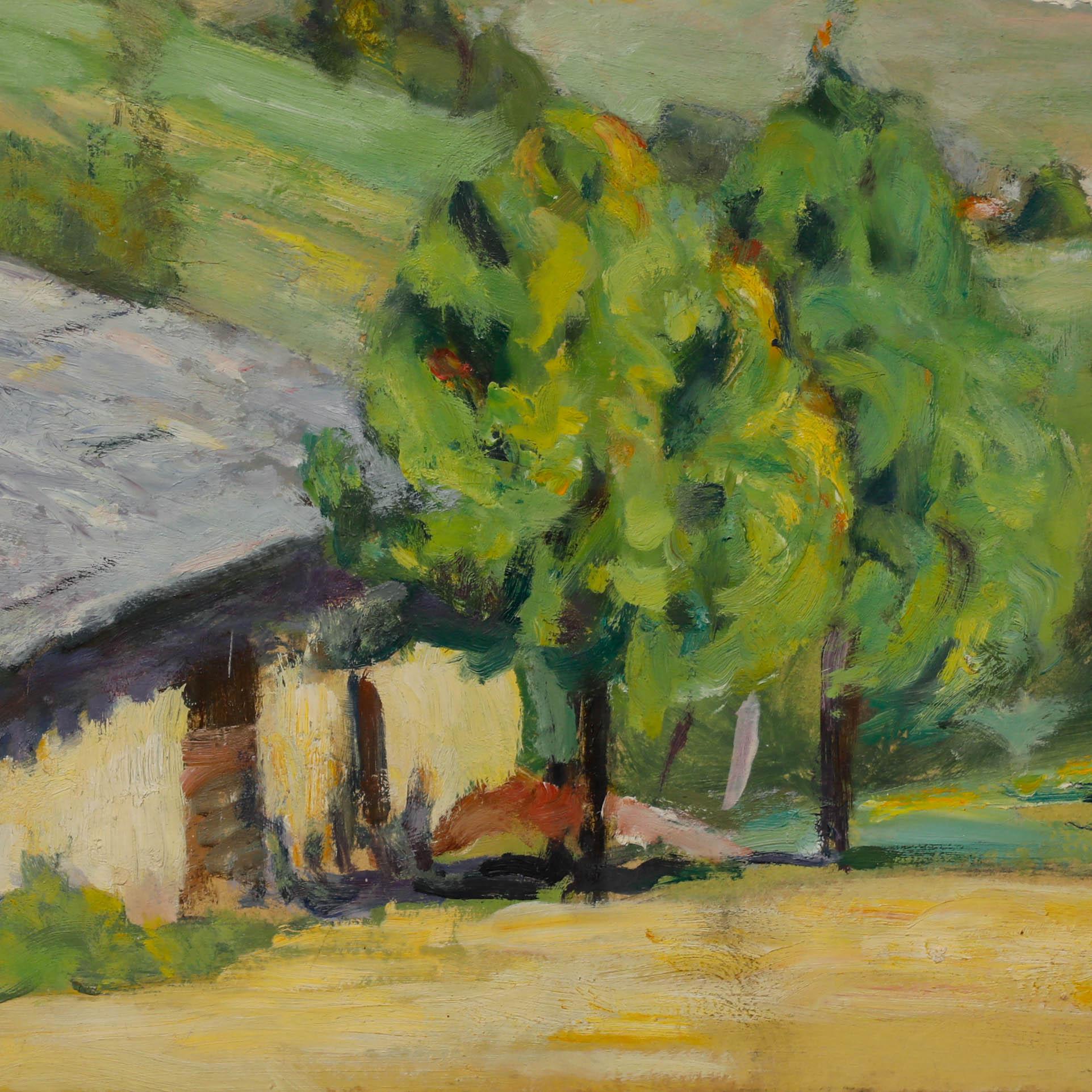 Cecile Hertz-Eyrolles (1875-1974) - Gerahmtes Öl, Sommer auf der Berghütte im Angebot 1
