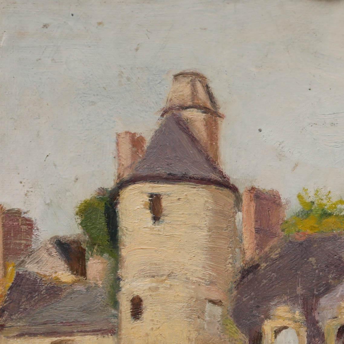 Cecile Hertz-Eyrolles (1875-1974) - Gerahmtes Öl, The Château Towers im Angebot 1