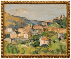 Cecile Hertz-Eyrolles (1875-1974) - Framed Oil, Village dans la Vallee