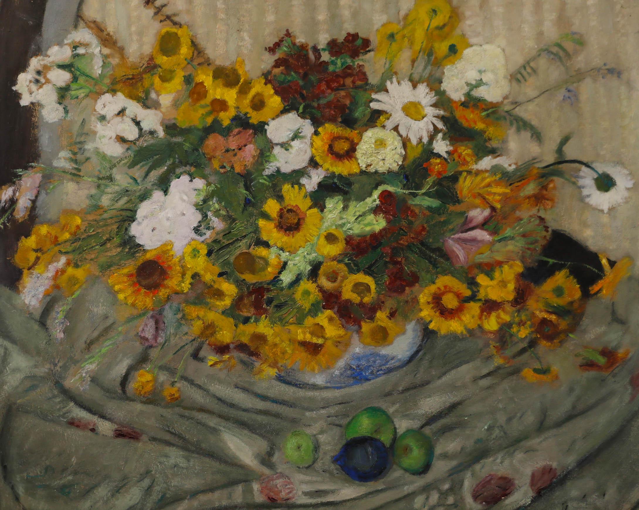 Cecile Hertz-Eyrolles (1875-1974) Gran óleo de mediados del siglo XX, Oda a las flores silvestres - Painting de Unknown