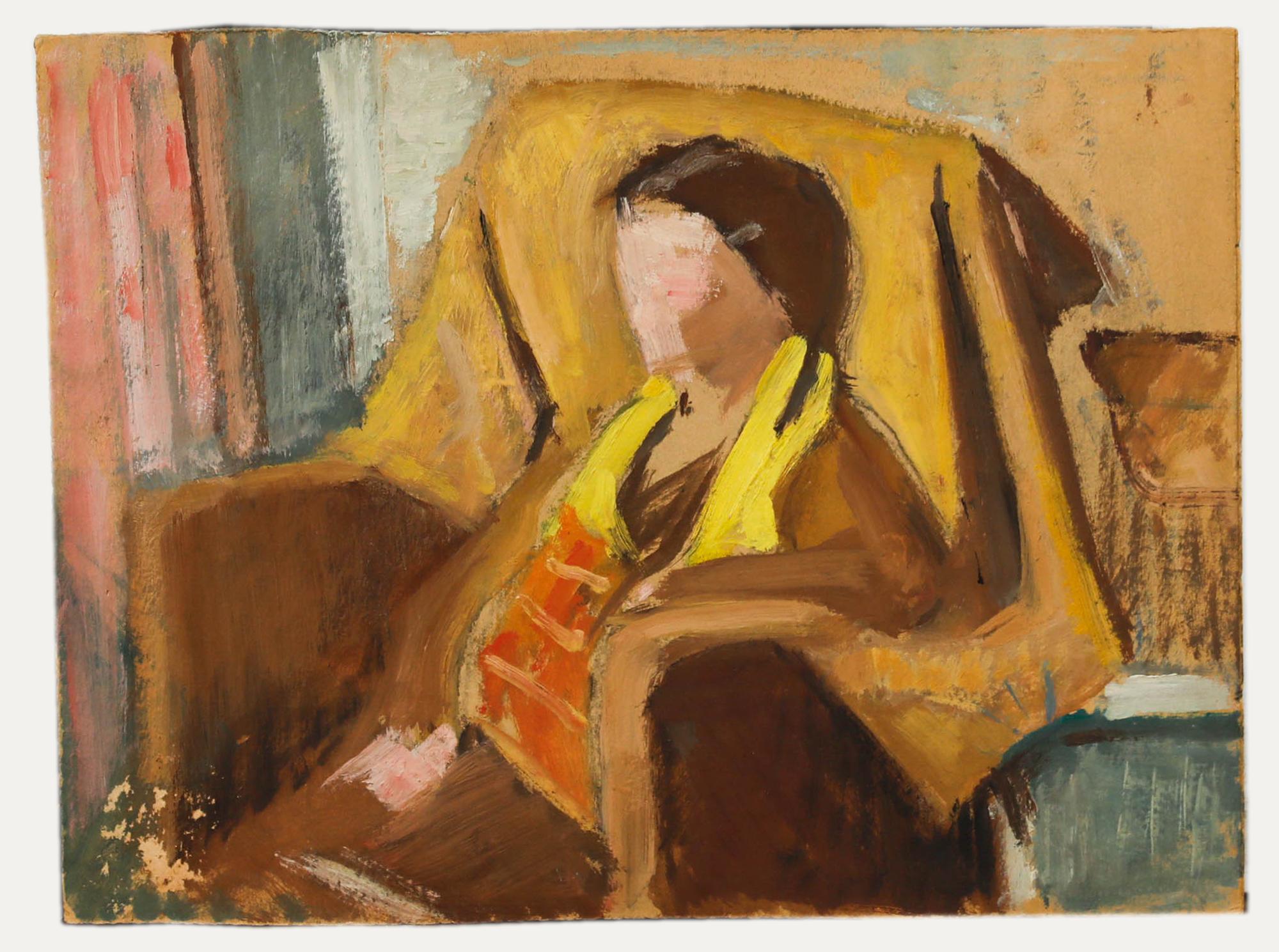 Cecile Hertz-Eyrolles (1875-1974) - Ölgemälde, Sessel Pose, Mitte des 20. Jahrhunderts – Painting von Unknown