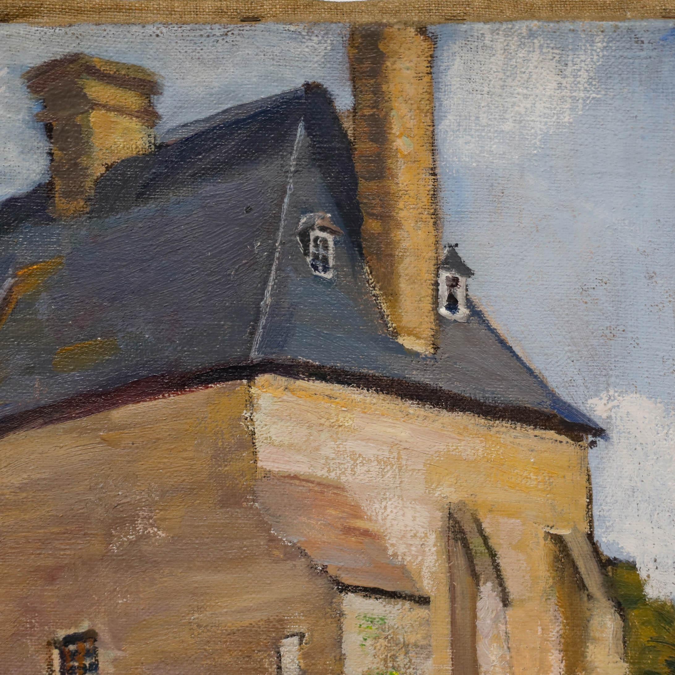 Cecil Hertz-Eyrolles (1875-1974) - Olio della metà del XX secolo, Beynac, Francia in vendita 1