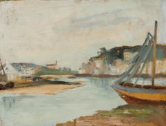 Cecile Hertz-Eyrolles (1875-1974) - Mid 20th Century Oil, Coastal Town