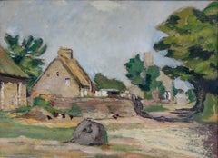 Cecile Hertz-Eyrolles (1875-1974) - Mid 20th Century Oil, Farmyard in Summer