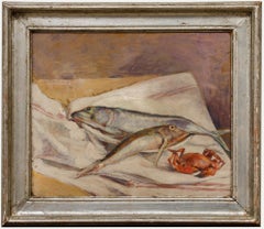 Cecile Hertz-Eyrolles (1875-1974) - Huile, poisson et cravate du milieu du 20e siècle