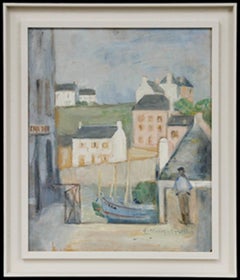Cecile Hertz-Eyrolles (1875-1974) - Mid 20th Century Oil, Fishing Village