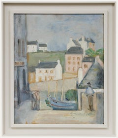 Cecile Hertz-Eyrolles (1875-1974) - Mid 20th Century Oil, Fishing Village