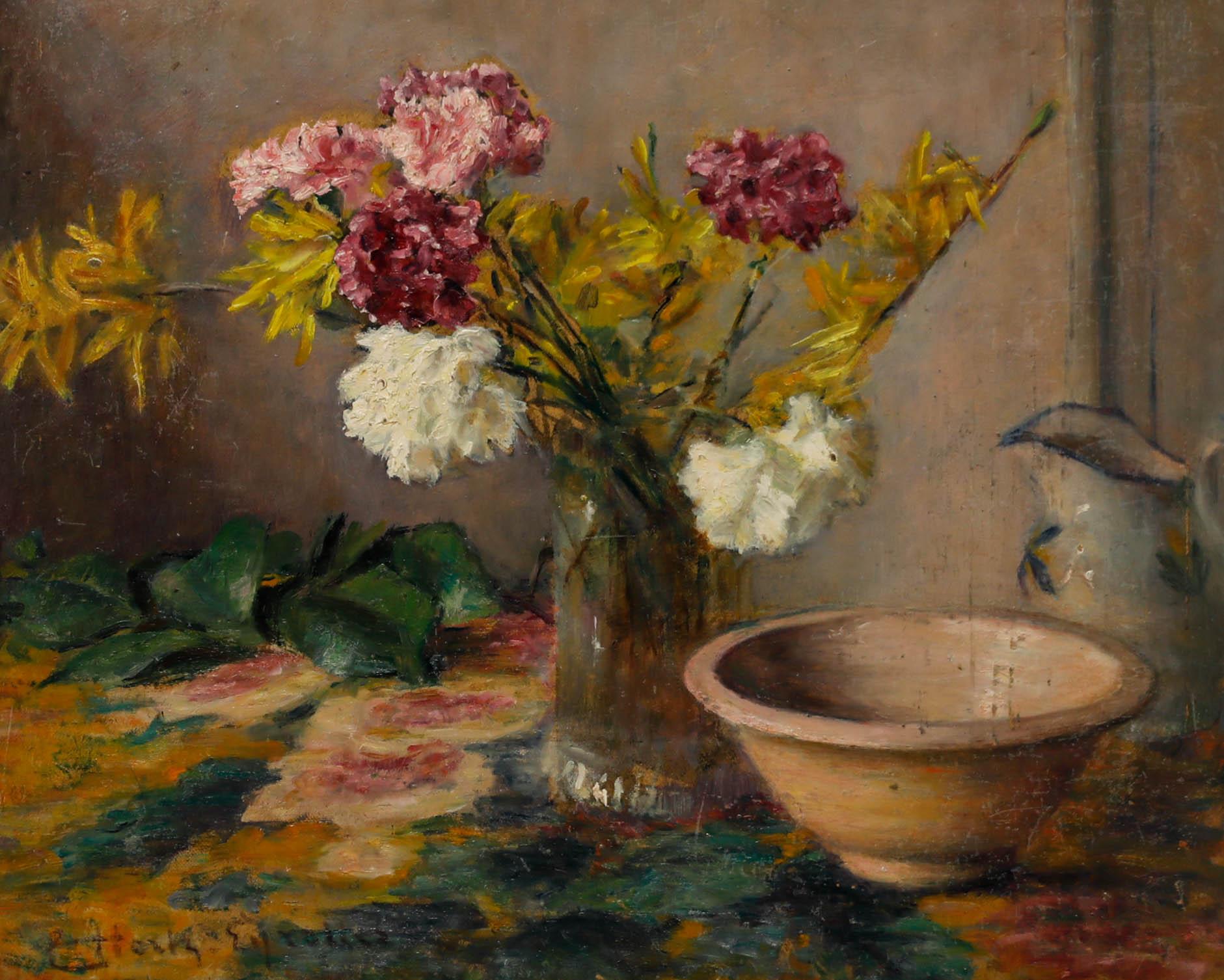 Cecile Hertz-Eyrolles (1875-1974) - Óleo de mediados del siglo XX, Recortes de flores - Painting de Unknown