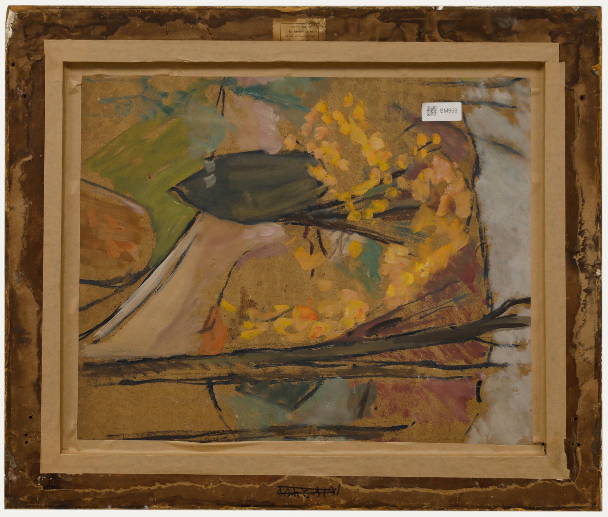 Cecile Hertz-Eyrolles (1875-1974) - Óleo de mediados del siglo XX, Recortes de flores - Still-Life Painting Marrón de Unknown